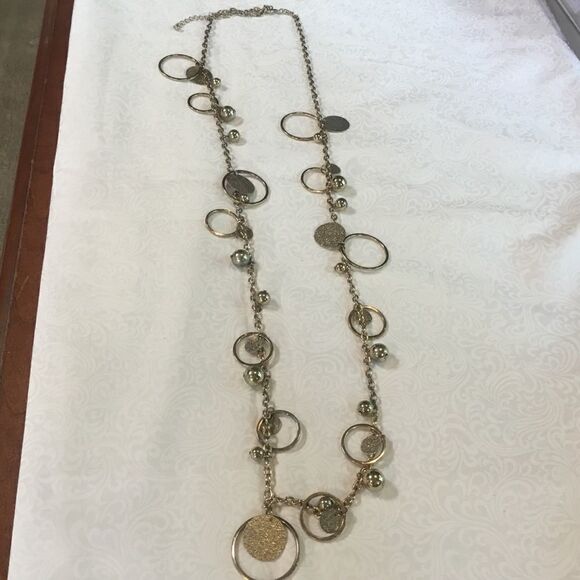 Goldtone Circlet and Bead Necklace - Picture 2 of 5